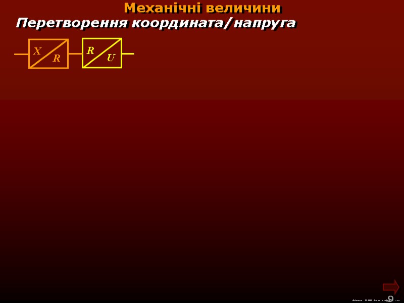 М.Кононов © 2009  E-mail: mvk@univ.kiev.ua 9  Механічні величини Перетворення координата/напруга